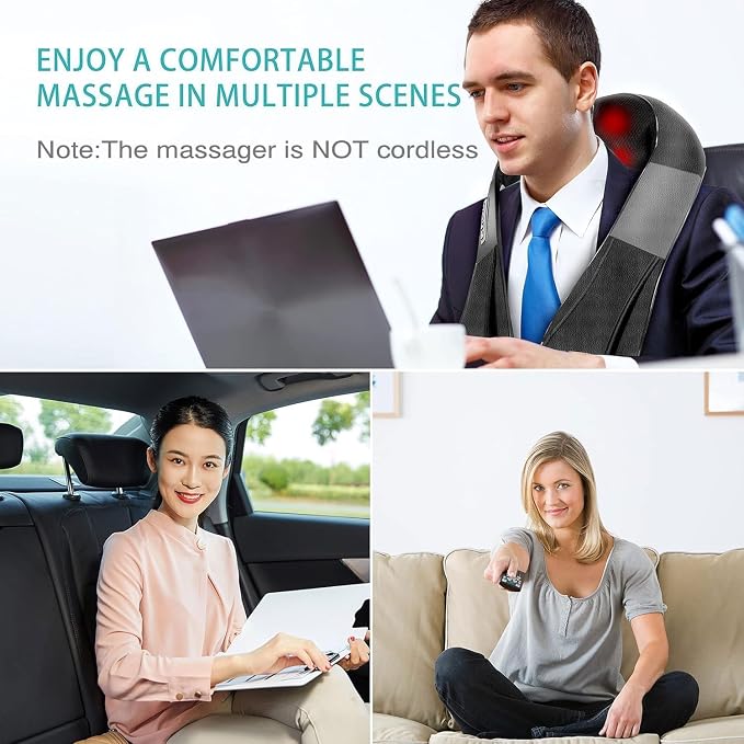 AERLANG Shiatsu Back and Neck Massager, Back Massager Deep Tissue Kneading Neck - Image 5