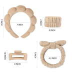 7 Pcs Spa Set, Facial Headband and Wristband Set, Skincare Accessories - Image 6
