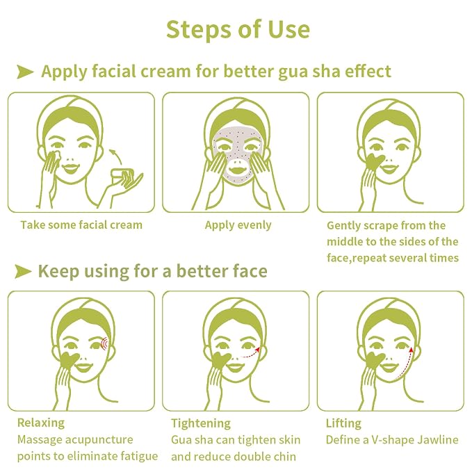 Gua Sha Facial Tools, Jade Guasha Tool - Image 4