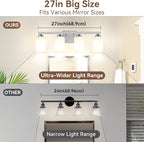 Brushed Nickel 4-Light Bathroom Light Fixtures, Classic Wall Light Fixture - Image 6