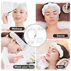 Zkptops 6Pcs Spa Headband for Washing Face Wristbands Set Women Bubble Makeup - Image 6