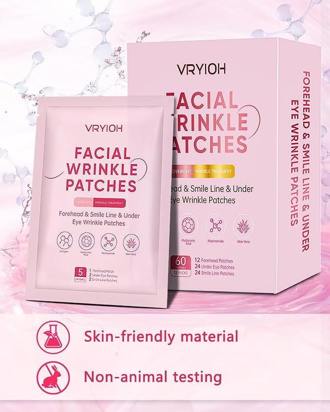 3 IN 1 Forehead, Smile Line & Under Eye Wrinkle Patches, Overnight Facial - Image 5