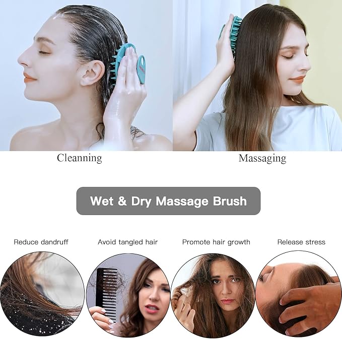 INNERNEED Scalp Massager Shampoo Brush, Wet & Dry Manual Scalp Care Head - Image 4