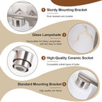 3-Light Bathroom Light Fixtures, Modern Vanity Lights, Brushed Nickel Metal - Image 3