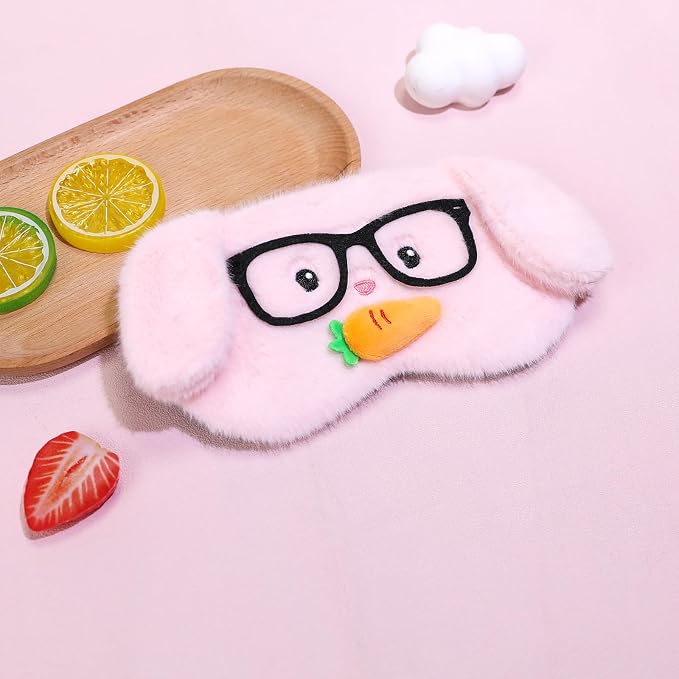 PERFECTSIGHT Sleep Eye Masks, Cute Plush Sleep Eye Cover Lightweight Adjustable - Image 7