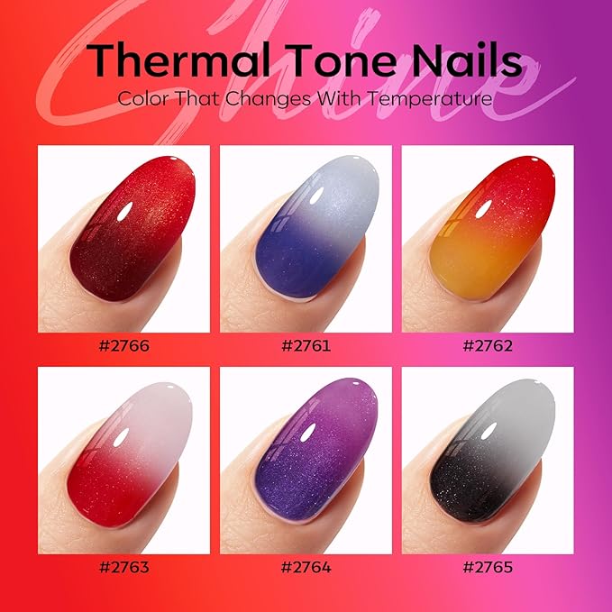 modelones Color Changing Gel Nail Polish Set, 6 Colors Temperature Changing - Image 6