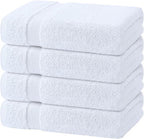 Wealuxe White Bath Towels Set of 4 — 27 x 54 Inch, 100% Ring Spun Cotton 650GSM by WhiteClassic