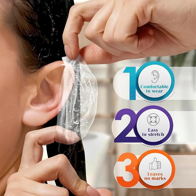 200 Pcs Ear Covers for Shower – 1.97x0.7" Disposable Ear Covers for Hair Dye - Image 4
