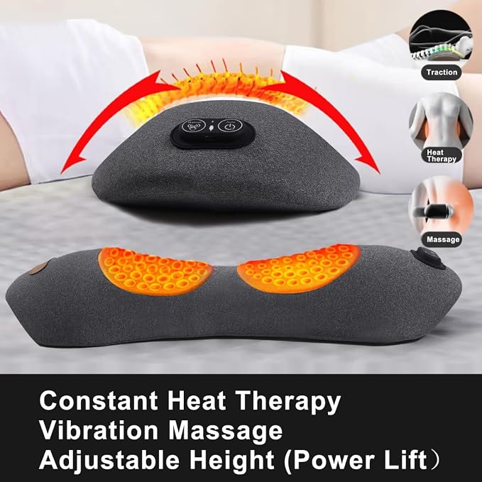 3 in 1 Back Massager, Electric Lumbar Support Pillow Heat Vibration Massage - Image 3