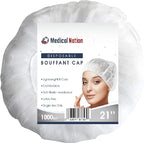 Medical Nation 21" Disposable Bouffant Caps |CASE of 1000, Non-Pleated Head - Image 6