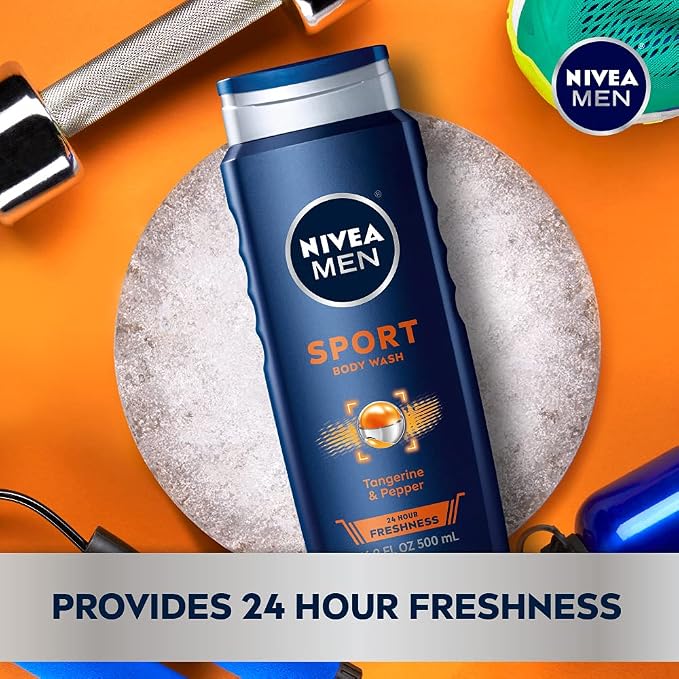 Nivea Men Sport Body Wash with Revitalizing Minerals, 16.9 Fl Oz Bottle - Image 2
