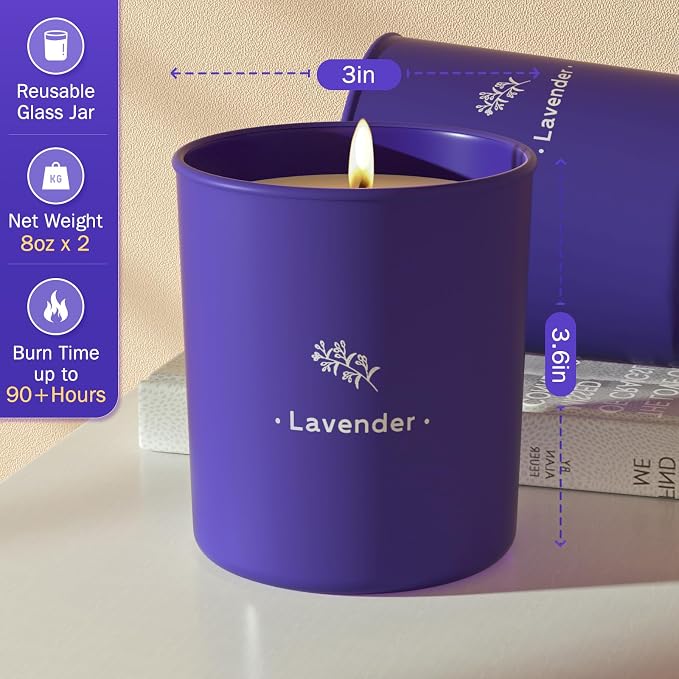TranquilBliss Lavender Candles for Home Scented, 8 oz Scented Candles Present - Image 4