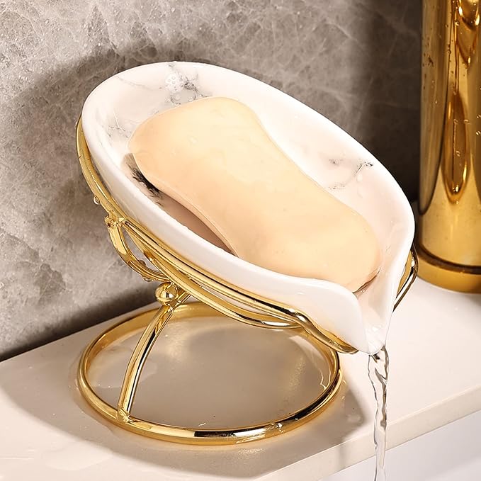 Dobbyby Leaf-Shaped Ceramic Soap Dish by Dobbyby