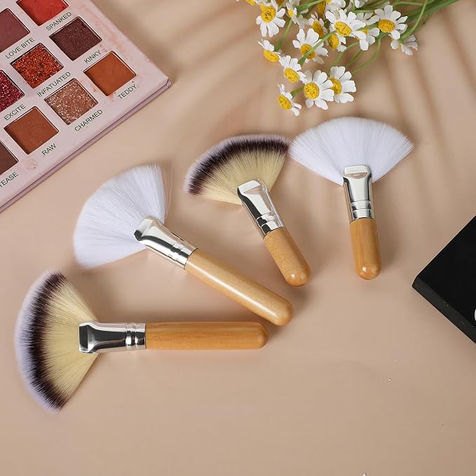 Thinp 4 Pcs Facial Fan Brush, Facial Brushes Esthetician Fan Brushes - Image 7