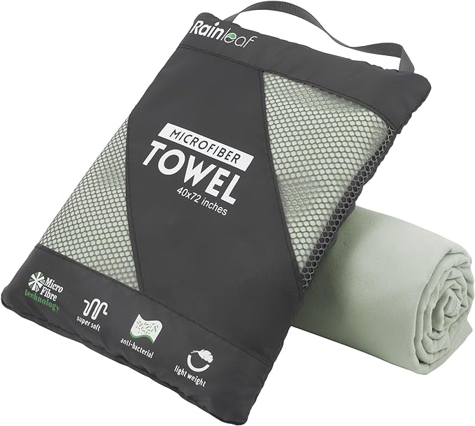 Rainleaf Microfiber Towel Perfect Travel & Gym & Camping Towel. Quick Dry by Rainleaf