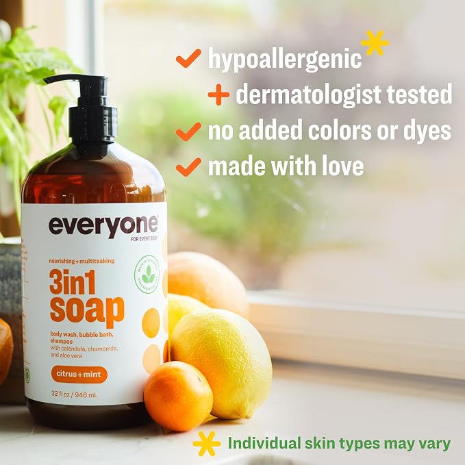 Everyone 3-in-1 Soap, Body Wash, Bubble Bath, 32 Ounce, Citrus and Mint - Image 3