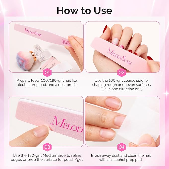 MelodySusie Nail File Kit, Professional Nail Art Manicure Pedicure Supplies - Image 7