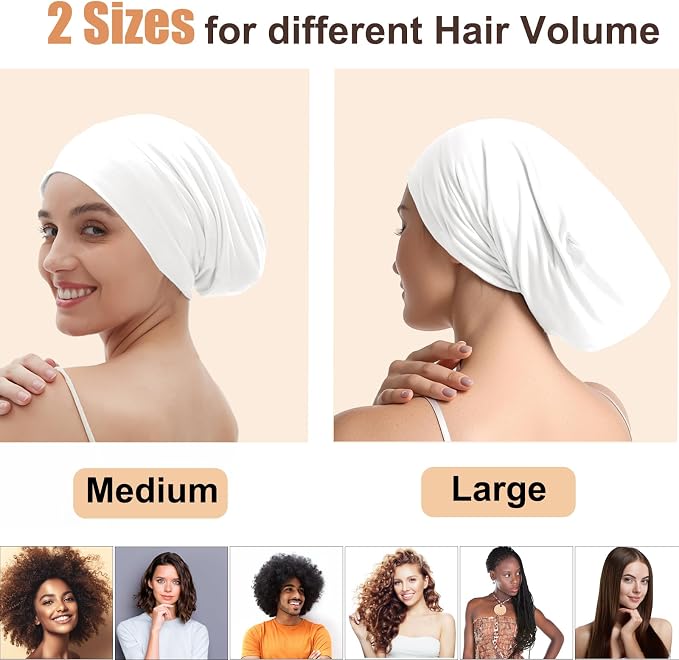 Satin Bonnet for Sleeping Night Cap, Adjustable Satin Lined Silk Bonnets Sleep - Image 2