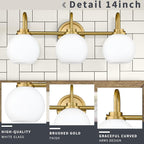 AKEZON Bathroom Light Fixtures 3-Light Brushed Gold Vanity Light, Modern - Image 7