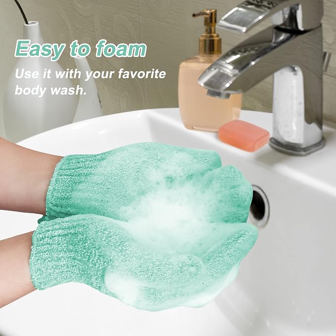 MIG4U Shower Exfoliating Scrub Gloves, Bathing Gloves Body Wash Dead Skin - Image 5