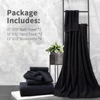 8 Piece Bathroom Towel Set Black |2 Oversized Large Bath Towels Sheet, 2 Hand - Image 7