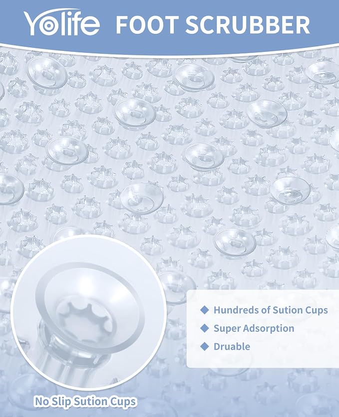 Yolife Shower Foot Scrubber Mat, Anti-Slip Bath Mat - Image 3