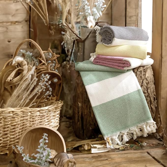 Bazaar Anatolia Turkish Beach Towel – 100% Cotton, Quick Dry, Sand Free Towel - Image 7