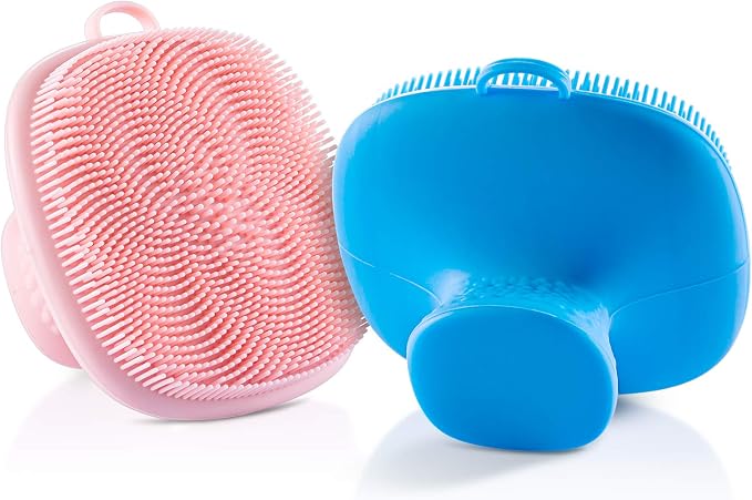 Silicone Face Scrubber for Men and Women， 2Pack Facial Cleansing Brush Silicone by -100SoftSilicone-