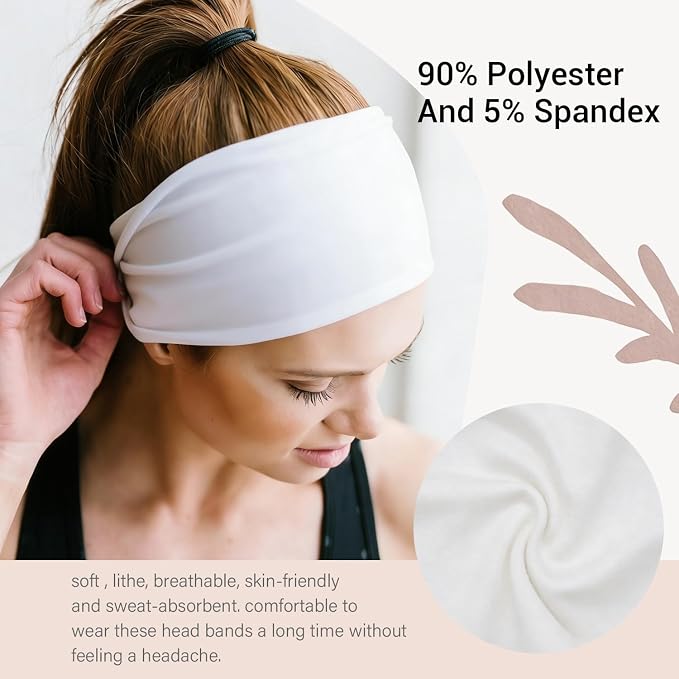 2 Pack White Wide Headbands for Women - Image 3