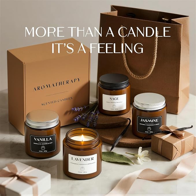 NORVENCE Scented Candles Gift Set, Stress Relief Candles - Image 6