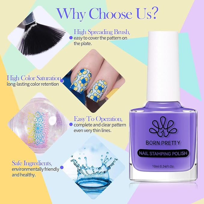 Born Pretty Nail Art Stamping Polish Halloween Nail Polish Set Manicure Print - Image 7