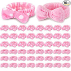 50 Pcs Pink Spa Headband Bulk Spa Sleepover Party Supplies by Wavyknot
