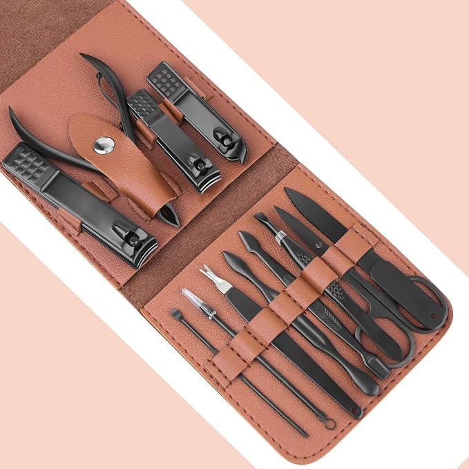 Teamkio 12pcs Manicure Set Pedicure Nail Clippers Set Travel Hygiene Kit - Image 2