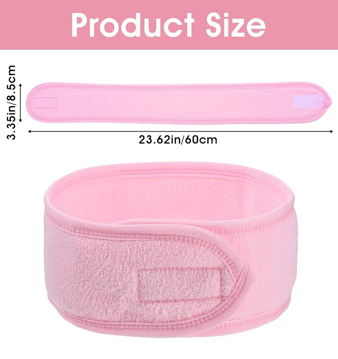 3 Pack Face Wash Headband, Adjustable Spa Headbands - Image 2
