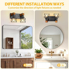 2-Light Farmhouse Bathroom Light Fixtures Over Mirror, Rustic Wood Vanity Lights - Image 5