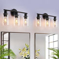 DLLT 3-Light Bathroom Light Fixtures: Black Modern Vanity Lights by DINGLILIGHTING