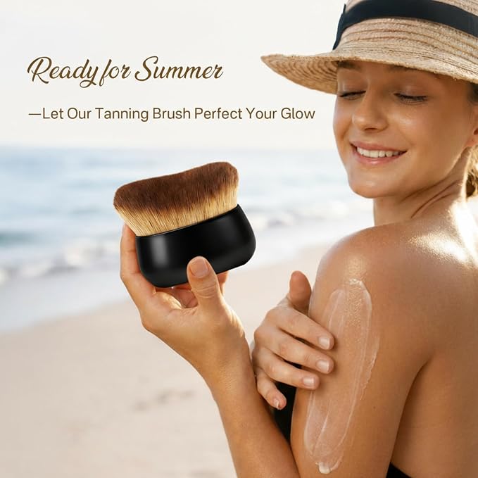 Streak-Free Kabuki Self Tanner Brush, Large Body Makeup Brush, Soft Dense Body - Image 8