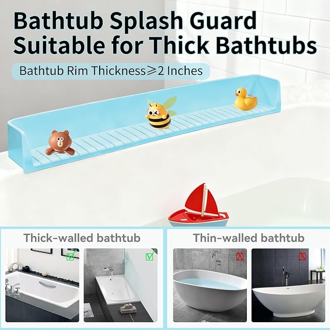 Bathtub Splash Guard for Tub Kids - 31IN Silicone Splash Guard - Image 5