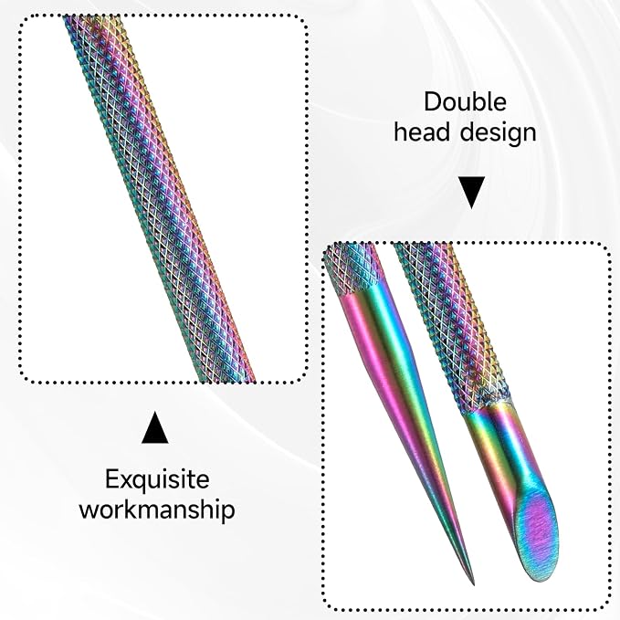 2Pcs Stainless Steel Cuticle Pusher Portable Nail Cleaner Remover Dead Skin - Image 3