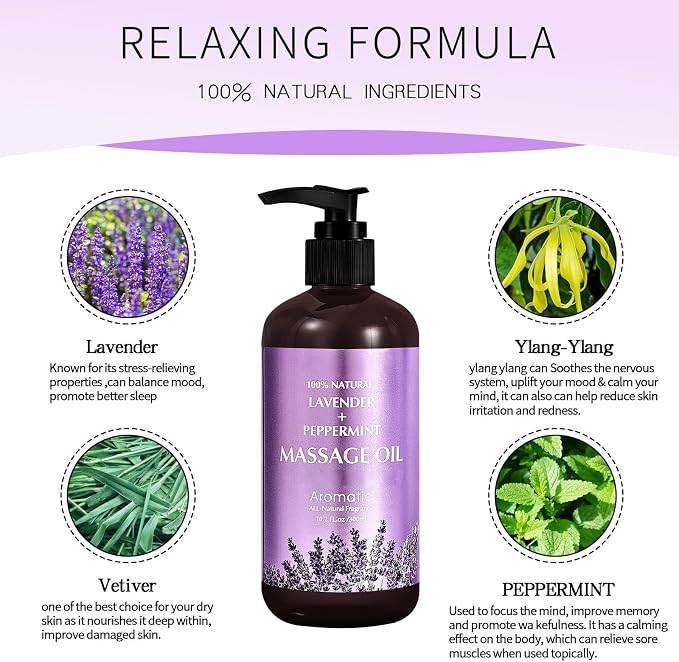 Lavender Massage Oil for Calming, Soothing and Relaxing Muscles Massage Oil for - Image 2