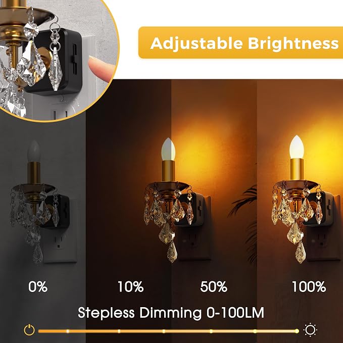 L LOHAS LED Candle Night Light, Night Lights Plug into Wall, LED Candle Night - Image 3