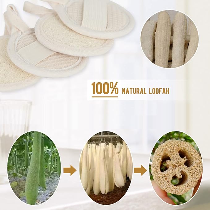 Face Exfoliating Loofah Pads Scrubber, Natural loofa Exfoliator Scrub Pad - Image 6