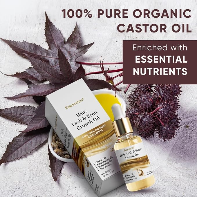 Castor Oil Organic Cold Pressed Unrefined Glass Bottle, Eyebrow Eyelash Growth - Image 8