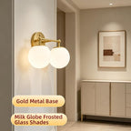 AKEZON Gold Bathroom Light Fixtures, 2-Light Vanity Lights Over Mirror Wall - Image 3