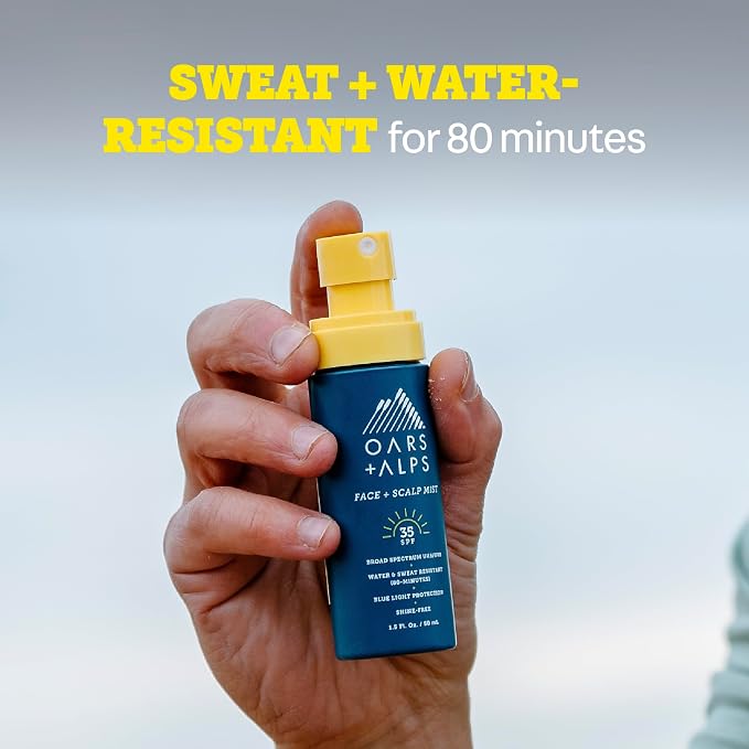 Oars + Alps Face & Scalp Sunscreen Spray Mist, SPF 35 Facial & Hair Sunscreen - Image 4