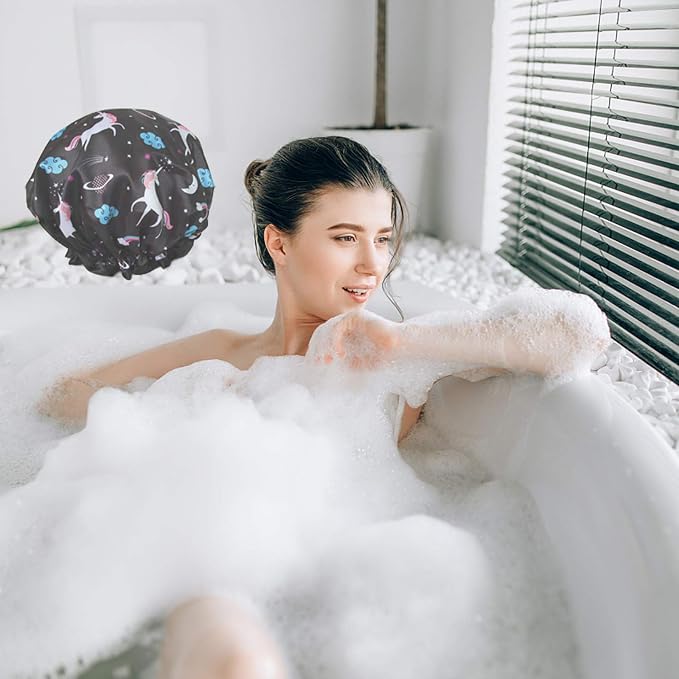 Unicorn Shower Cap for Women Men, Hotel and Hair Salon - Image 6