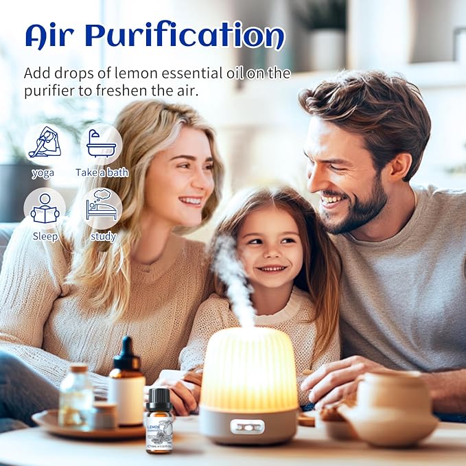 HIQILI Lemon Essential Oil, Household Cleaning, Air Purification, Skin Care - Image 3