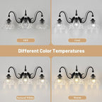 Black Bathroom Vanity Light, 3-Light Matte Black Finish Farmhouse Wall Sconce - Image 8