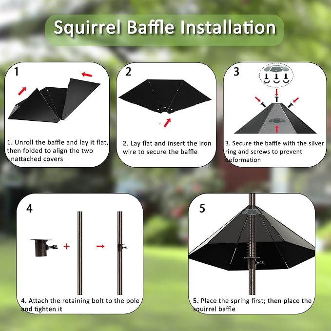 YINGYM 6-Hook Bird Feeding Station Kit, 94 Inch Heavy Duty Bird Feeder Stand - Image 4