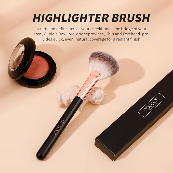 docolor Highlighter Brush Fan Brush Blush Brush Setting Makeup Brush Face - Image 2